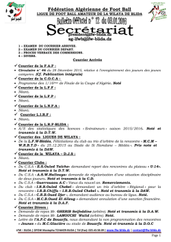 bulletin n°12 - Ligue de Foot ball wilaya de BLIDA
