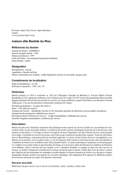 maison dite Bastide du Riou - Inventaire du patrimoine de la région
