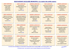 RESTAURANT SCOLAIRE MUNICIPAL «Le repère des petits ogres»