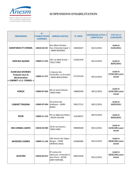 Liste des suspensions PDF