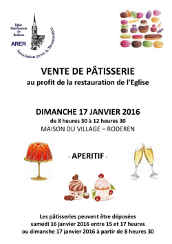 VENTE DE PÂTISSERIE