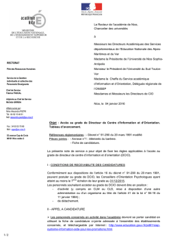 Circulaire TA DCIO 2015-16 - Minist&egrave;re de l`&Eacute;ducation nationale, de