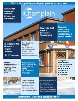 D&eacute;pliant - Coll&egrave;ge Champlain