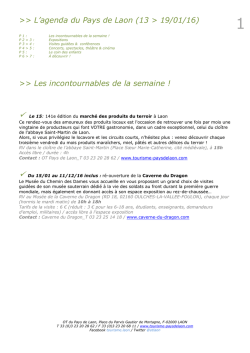 L`agenda du Pays de Laon - Office de Tourisme du Pays de Laon