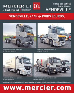 Mercredi 27 janvier, 14h00 UTILITAIRES, TR, CAMIONS, S.REM.