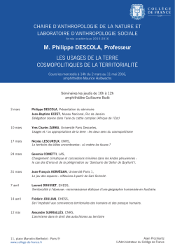 M. Philippe DESCOLA, Professeur
