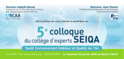 Programme du 5eme colloque SEIQA - 22 janvier 2016