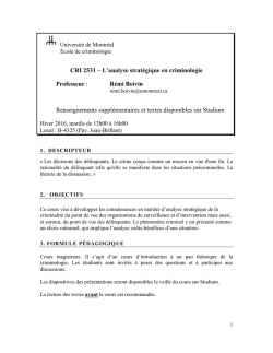 CRI 2531 A - École de criminologie