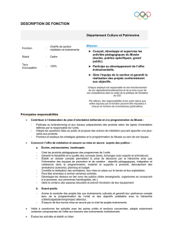 Description détaillée du poste