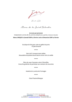 Menu de la Saint Valentin
