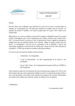 Parents, Par cette lettre, nous souhaitons vous informer