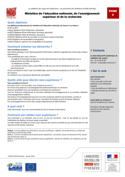 Fiche proc&eacute;dure VAE - Education nationale - Carif Oref Midi