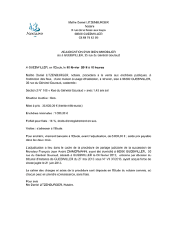 MAIRIE DE &ndash;&ndash;&ndash;&ndash;&ndash; - conseil interr&eacute;gional des notaires de colmar et