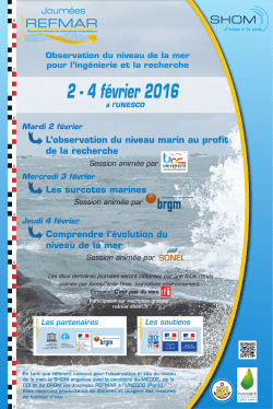 Poster des Journ&eacute;es REFMAR 2016