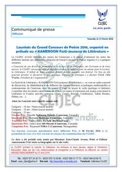 Communiqu&eacute; de presse - CLIJEC - E