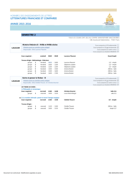 EMPLOI DU TEMPS 2015-2016 - INTEGRAL