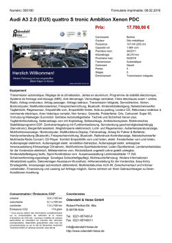 Audi A3 2.0 (EU5) quattro S tronic Ambition Xenon PDC