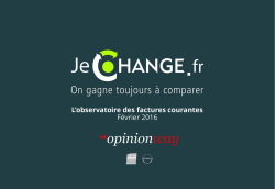 L`observatoire des factures courantes - F&eacute;vrier 2016