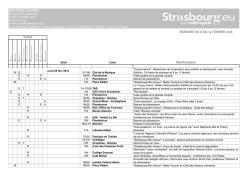 Semaine du lundi 8 f&eacute;vrier au dimanche 14 f&eacute;vrier 2016