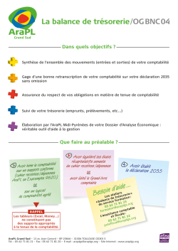 Balance de tr&eacute;sorerie