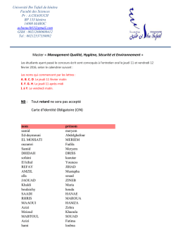 liste des candidats au concours oral