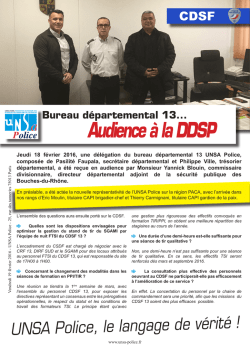 Audience &agrave; la DDSP - Unsa