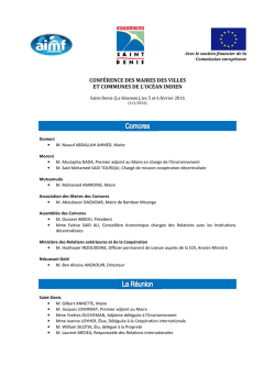 conf&eacute;rence des maires des villes et communes de l`oc&eacute;an indien
