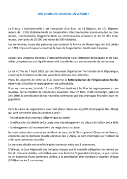 Projet de commune nouvelle - Mairie de Saint Christophe en Oisans