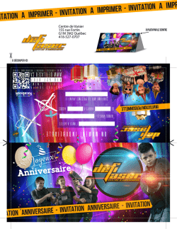 D&eacute;fi Laser I - Carton Invitation Anniversaire