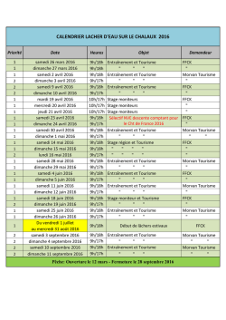 calendrier lacher d`eau sur le chalaux 2016