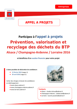 Pr&eacute;vention, valorisation et recyclage des d&eacute;chets du BTP