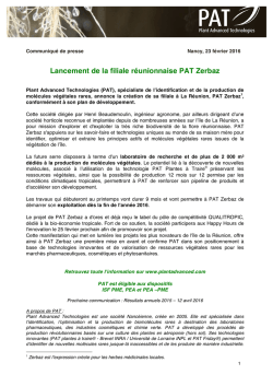 CP - Lancement de la filiale r&eacute;unionnaise PAT Zerbaz