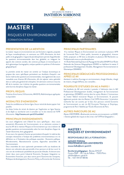 master 1 - Universit&eacute; Paris 1 Panth&eacute;on
