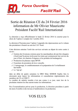 Tract FO Facilit`Rail Gare du Nord du 24 février 2016