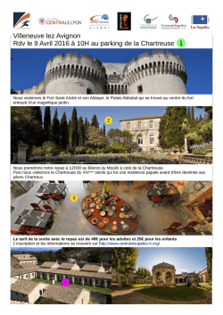 Programme de la sortie Villeneuve lez Avignon