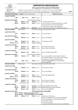 annonces semaine - Paroisse de Montluel