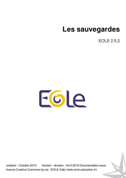 Les sauvegardes - EOLE