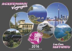 Catalogue 2016 - Ackermann Voyages