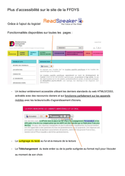 Plus d`accessibilit&eacute; sur le site de la FFDYS