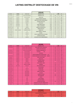 LISTING DISTRILOT DESTOCKAGE DE VIN