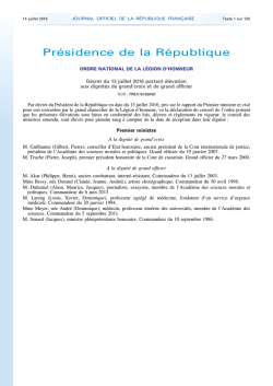 Chevalier - Grande Chancellerie de la L&eacute;gion d`honneur