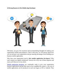 10 Strong Reasons to Hire Mobile App Developer