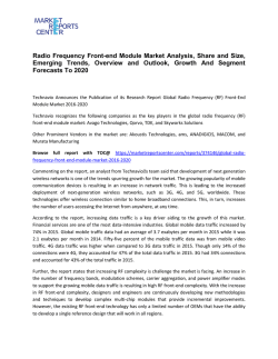 Radio Frequency Front-end Module Market Share and Size, Trends and Forecast To 2020