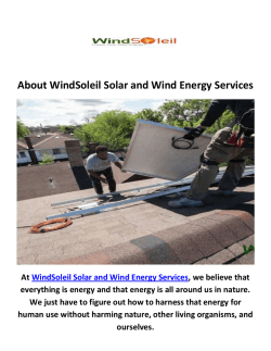 WindSoleil Solar Installers and Wind Energy Services in Chicago, IL