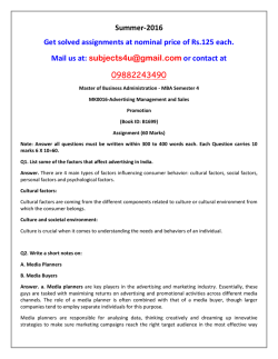 MK0016-Advertising Management and Sales