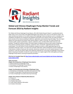 Global and Chinese Diaphragm Pump Market Share, Analysis, Trends and Forecast 2016 by Radiant Insights