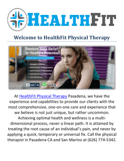 HealthFit Physical Therapy Physical Therapist in Pasadena, CA