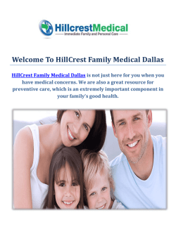 Dallas Urgent Care Clinic : HillCrest Family Medical Dallas