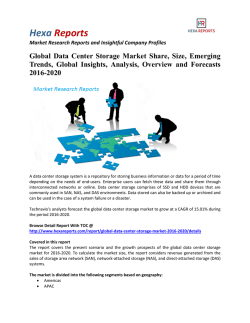 Global Data Center Storage Market Share, Analysis and Forecasts 2016-2020: Hexa Reports