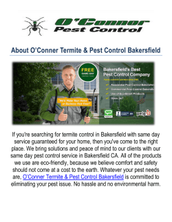 O'Conner Termite & Pest Control Company in Bakersfield, CA